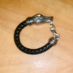 B. Kieselstein Sterling Silver Leather Bracelet